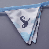 Blue Cloud Personalised Name Bunting - 2 Green Monkeys