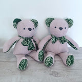 Clothing for memory bears - tie /scarf / hat / jumper - 2 Green Monkeys