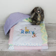 Personalised embroidered quilt - pastel zoo design - 2 Green Monkeys