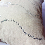 Personalised Timeline Cushion - Bespoke Colours - 2 Green Monkeys