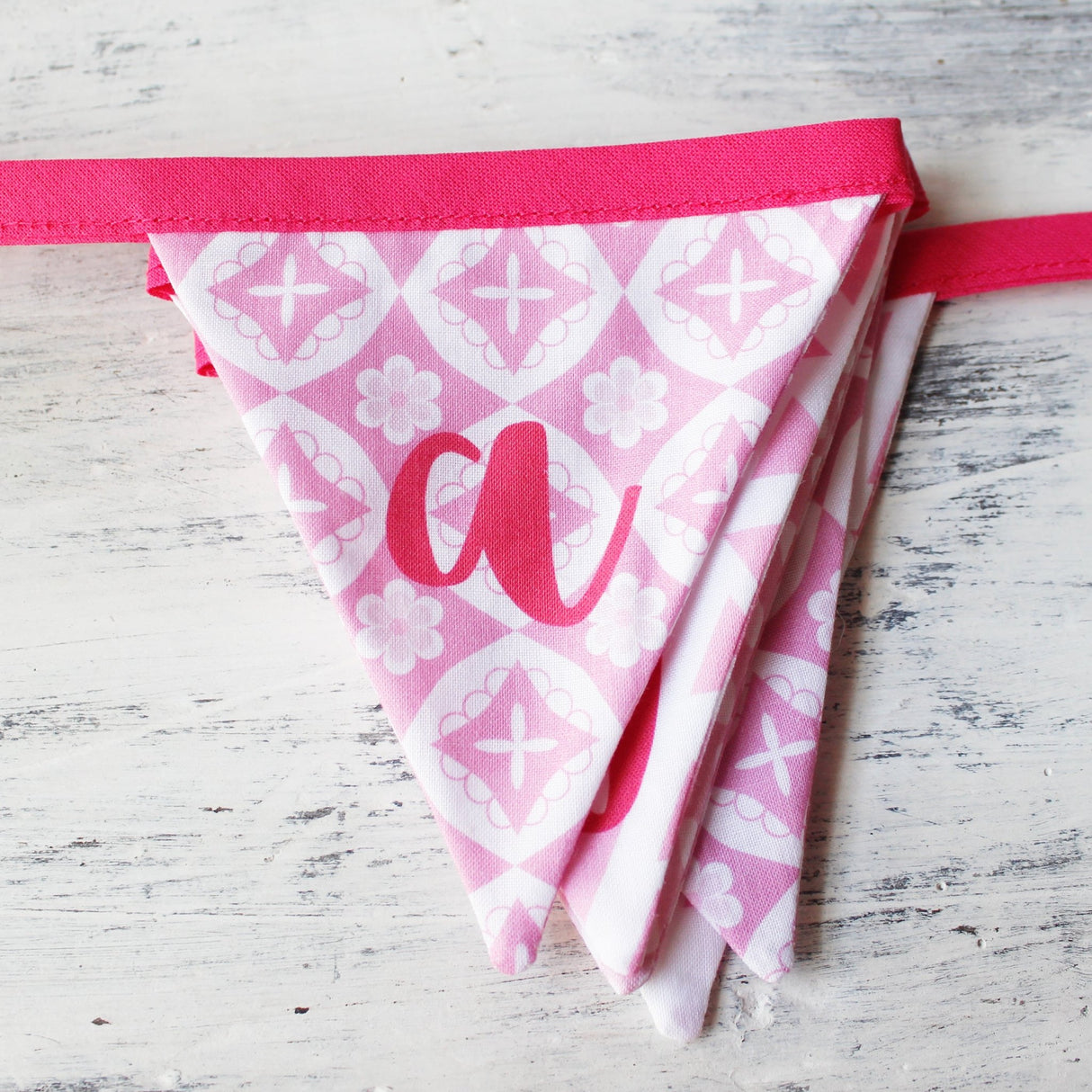 Pink Personalised Name Bunting - 2 Green Monkeys